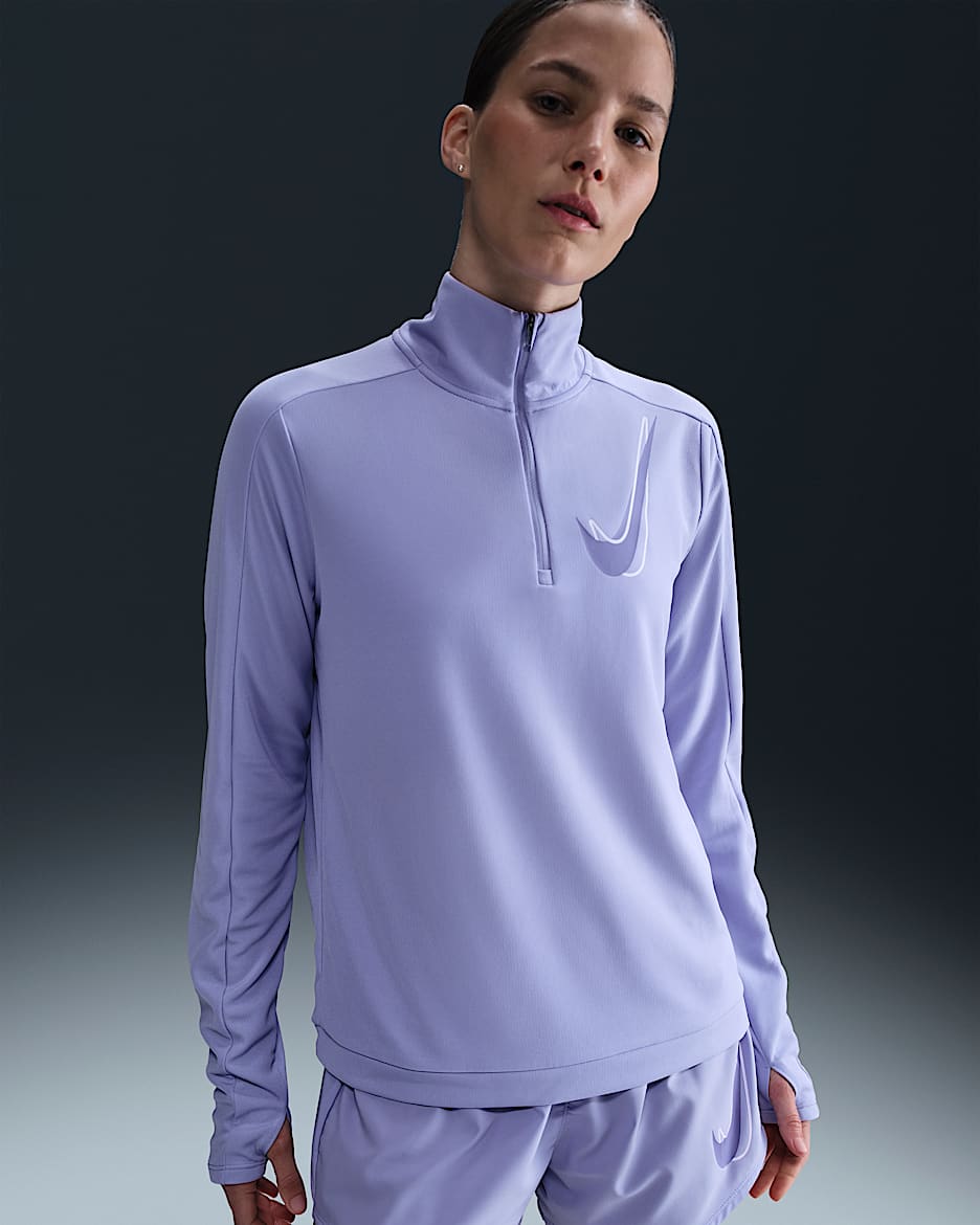 Nike Swoosh Women's Dri-FIT 1/2-Zip Running Mid Layer. Nike AT